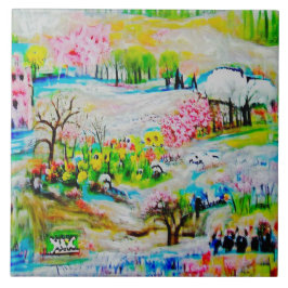 Watercolor Landscape 2 Kakelplatta