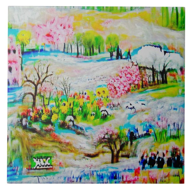 Watercolor Landscape 2 Kakelplatta (Framsidan)