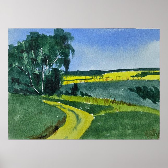 Watercolor Landscape Painting  Poster (Framsidan)