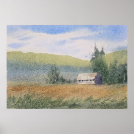 Watercolor Landscape Painting Poster