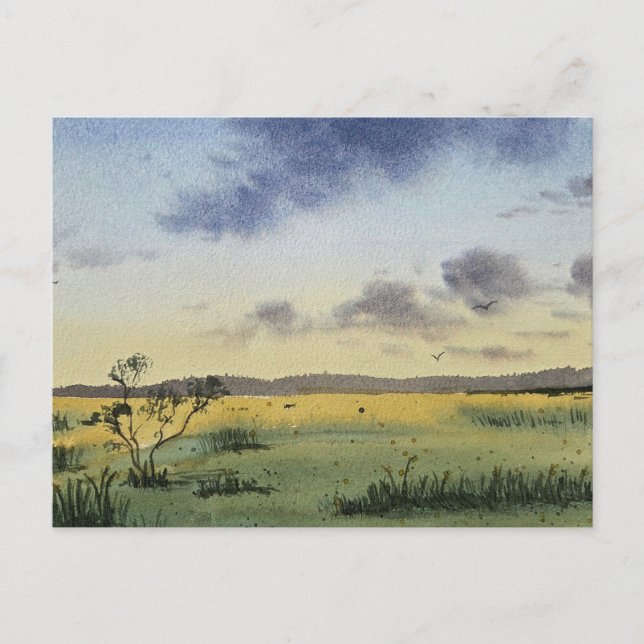watercolor Landscape Painting  Vykort (Framsida)