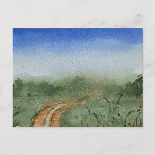 Watercolor Landscape Painting  Vykort (Framsida)