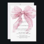 Watercolor Large Pink Bow Ribbon 21st Birthday Inbjudningar<br><div class="desc">Designed to coordinate with our Pink Ribbon collection,  this birthday invitation features gorgeous silky ribbon in watercolour pink shades. For more advanced customization of this design,  e.g. changing layout,  font or text size please click the "CUSTOMIZE" button above. Please contact me for any questions!</div>