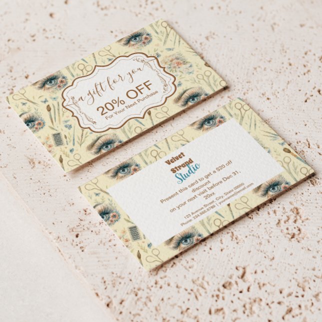 Watercolor Lash Artist Floral Beauty Studio Rabattkort (Skapare uppladdad)