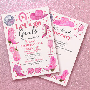 Watercolor Last Rodeo Bachelorette Party Helg Inbjudningar