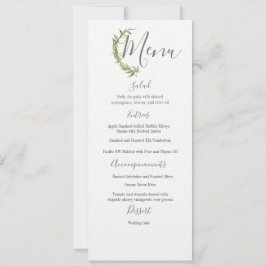 Watercolor Laurel Botanical Bröllop Menu Spara Datumet