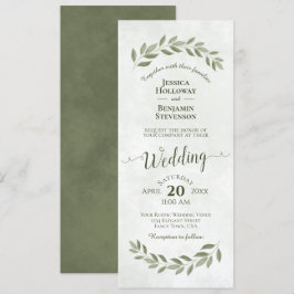Watercolor Laurel Löv Sage Grönt Bröllop Inbjudningar
