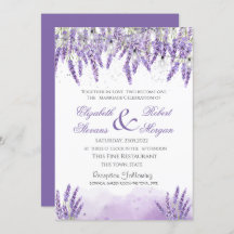 Watercolor Lavander Flowers String Ljus Bröllop