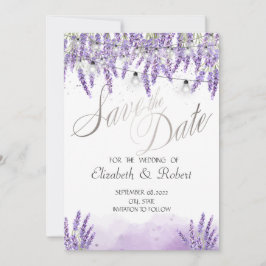 Watercolor Lavander String Ljus Spara Datumet