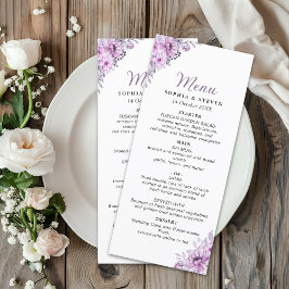 Watercolor Lavender and Violet Floral Wedding Program