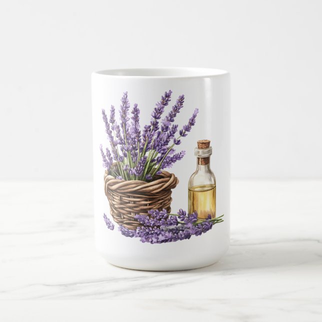  Watercolor Lavender Basket Kaffemugg (Center)