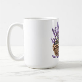 Watercolor Lavender Basket Kaffemugg