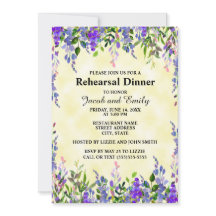 Watercolor Lavender Blommigt YellowWedding Rehears