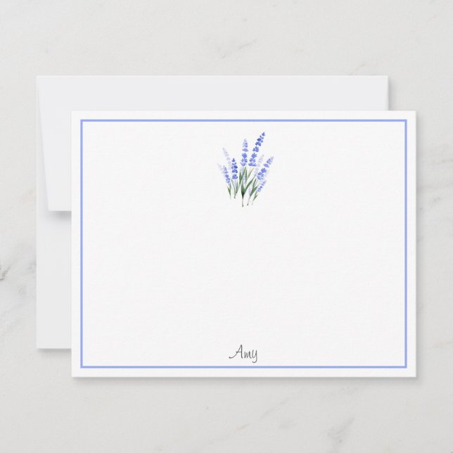 Watercolor Lavender Bouquet Anteckningskort (Framsida)