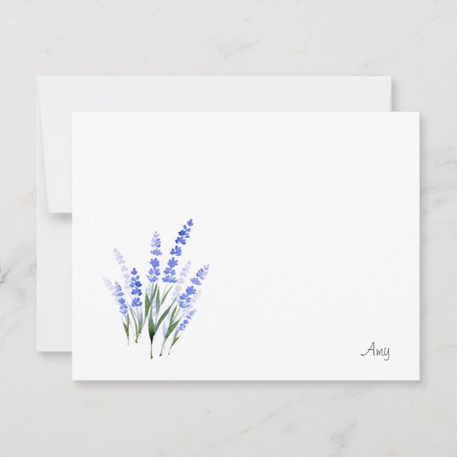 Watercolor Lavender Bouquet Anteckningskort (Framsida)