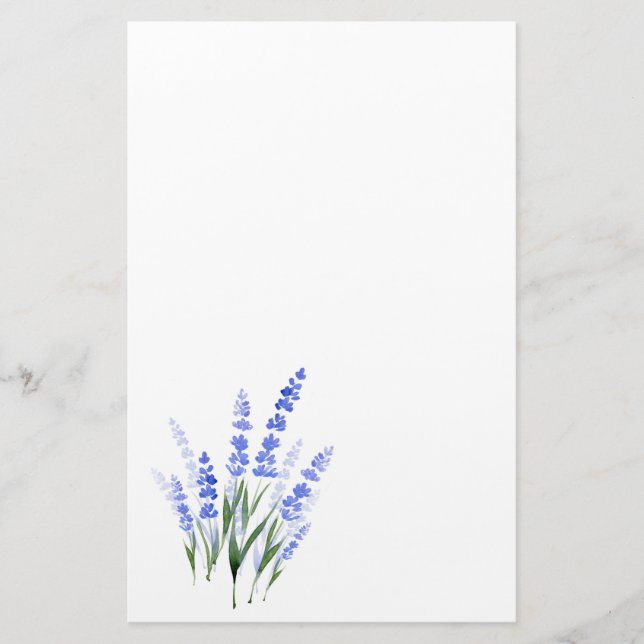 Watercolor Lavender Bouquet Brevpapper (Framsida)