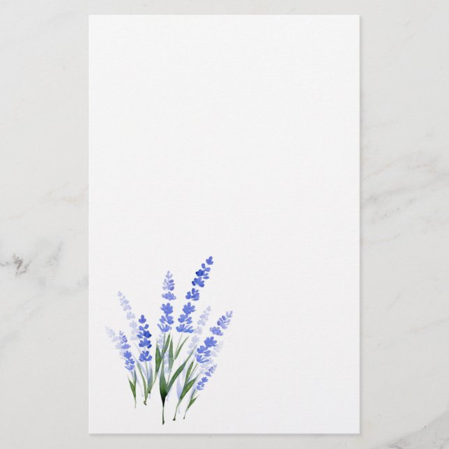 Watercolor Lavender Bouquet Brevpapper (Framsida)