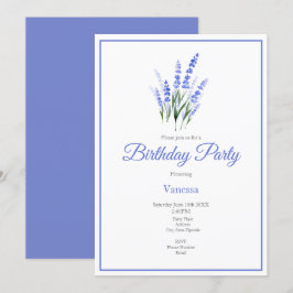Watercolor Lavender Bouquet Inbjudningar