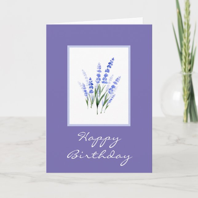Watercolor Lavender Bouquet Kort (Framsida)