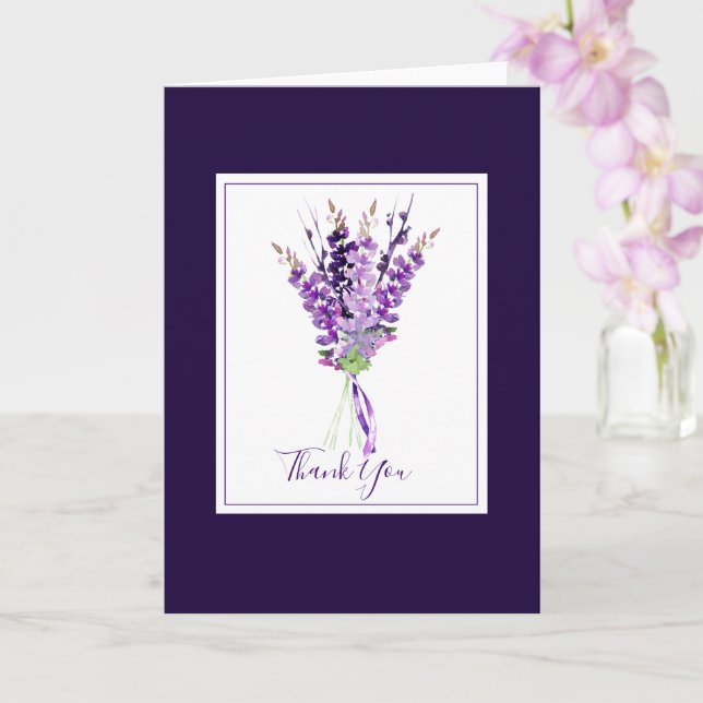 Watercolor Lavender Bouquet Kort (Orkide)
