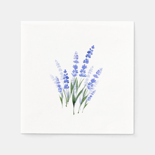 Watercolor Lavender Bouquet Pappersservett (Framsidan)