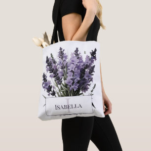 Watercolor Lavender Bouquet Personlig Tygkasse
