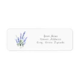 Watercolor Lavender Bouquet Returadress Etikett