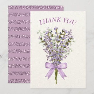 Watercolor Lavender Bouquet Tack Kort