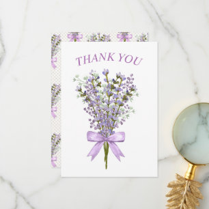 Watercolor Lavender Bouquet Tack Kort