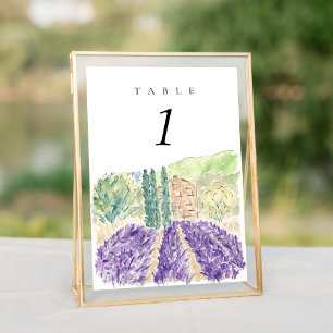 Watercolor Lavender Fält 5x7" Bröllop Bord nr