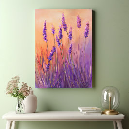 Watercolor Lavender Fält Canvastryck