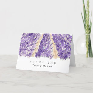 Watercolor Lavender Fält tackkort