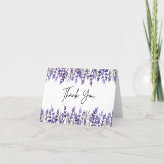 Watercolor Lavender Flower - tack, ditt kort