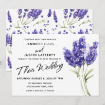Watercolor Lavender Flowers, Elegant bröllop