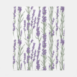 Watercolor Lavender Flowers Fleecefilt