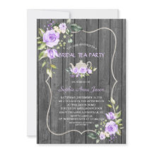 Watercolor Lavender Flowers Wood Möhippa Tea Party