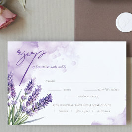 Watercolor Lavender Garden Wedding OSA Kort