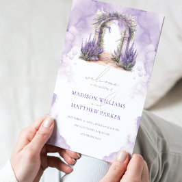 Watercolor Lavender Garden Wedding Program