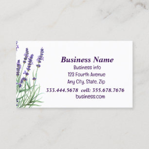 Watercolor Lavender Lila Lavender Flowers Visitkort