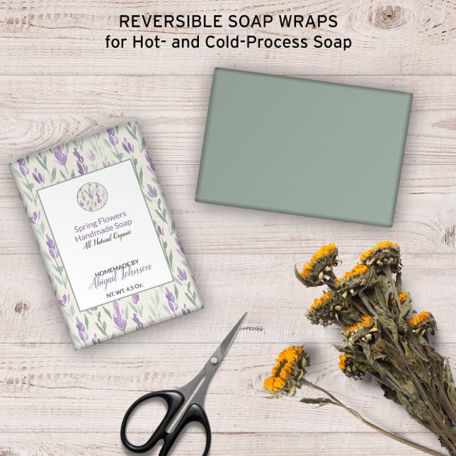 💜 Watercolor Lavender Modern Soap Wrap (💜 Watercolor Lavender Modern Soap Wrap | 
Customize On Screen in Real Time; No Minimum Orders

)