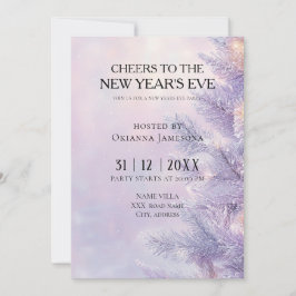 Watercolor lavender New Year's Eve Party  Inbjudningar