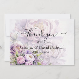 Watercolor Lavender Peony Bröllop Tack