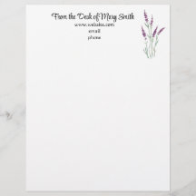 Watercolor Lavender Personlig Letterhead