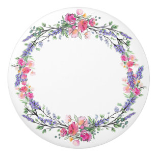 Watercolor Lavender Rosa Vild Ro och Eucalyptus Knopp