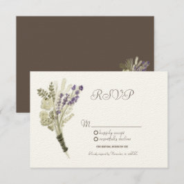 Watercolor Lavender Rustic Botany Kraft OSA Inbjudningar