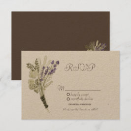 Watercolor Lavender Rustic Botany Kraft OSA Inbjudningar