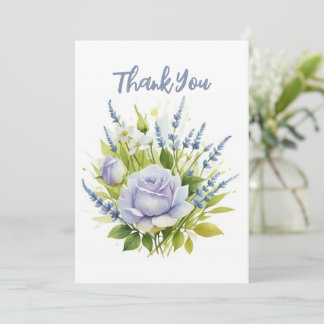 Watercolor Lavender Wildblommor Julkort