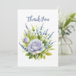 Watercolor Lavender Wildblommor Julkort