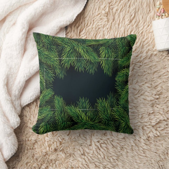 Watercolor leaves pattern Throw Pillow Kudde (Filt)