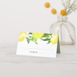 Watercolor Lemon Botanical Bröllop Placeringskort
